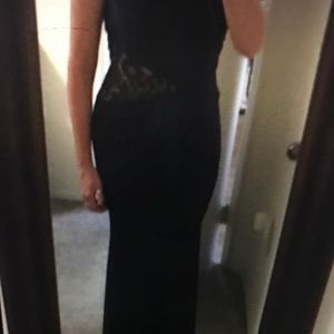 Floor length navy gown